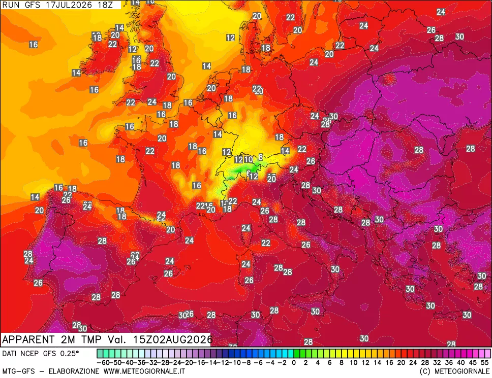 mappa Temp percepita