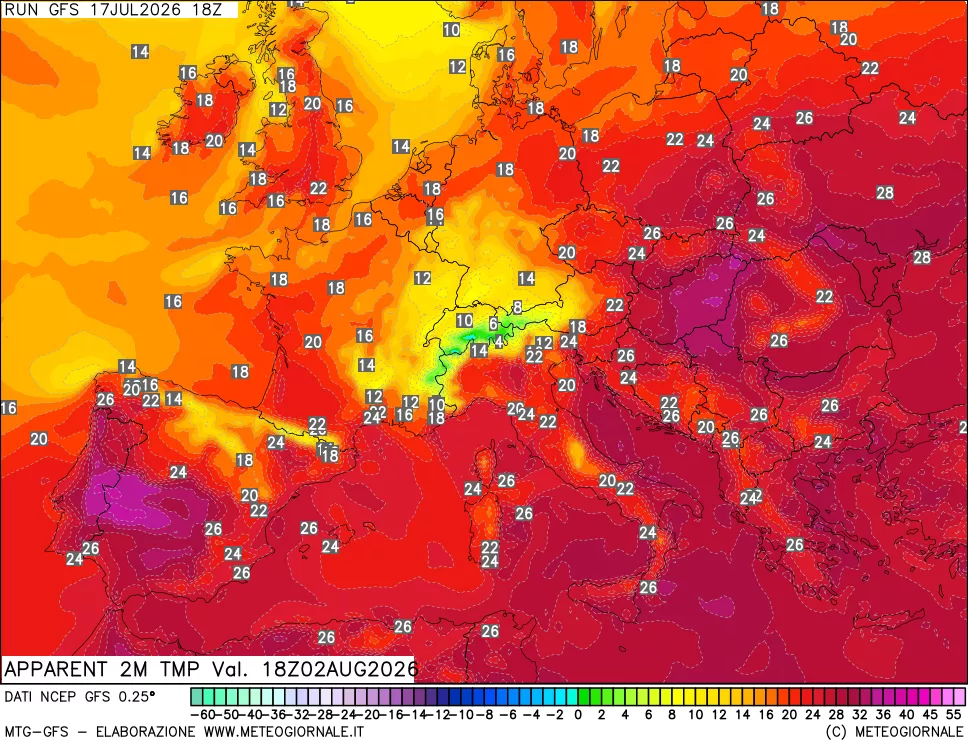 mappa Temp percepita