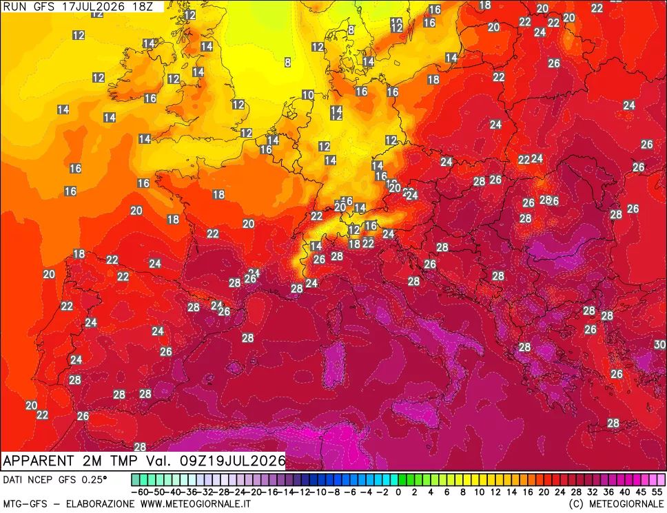 mappa Temp percepita