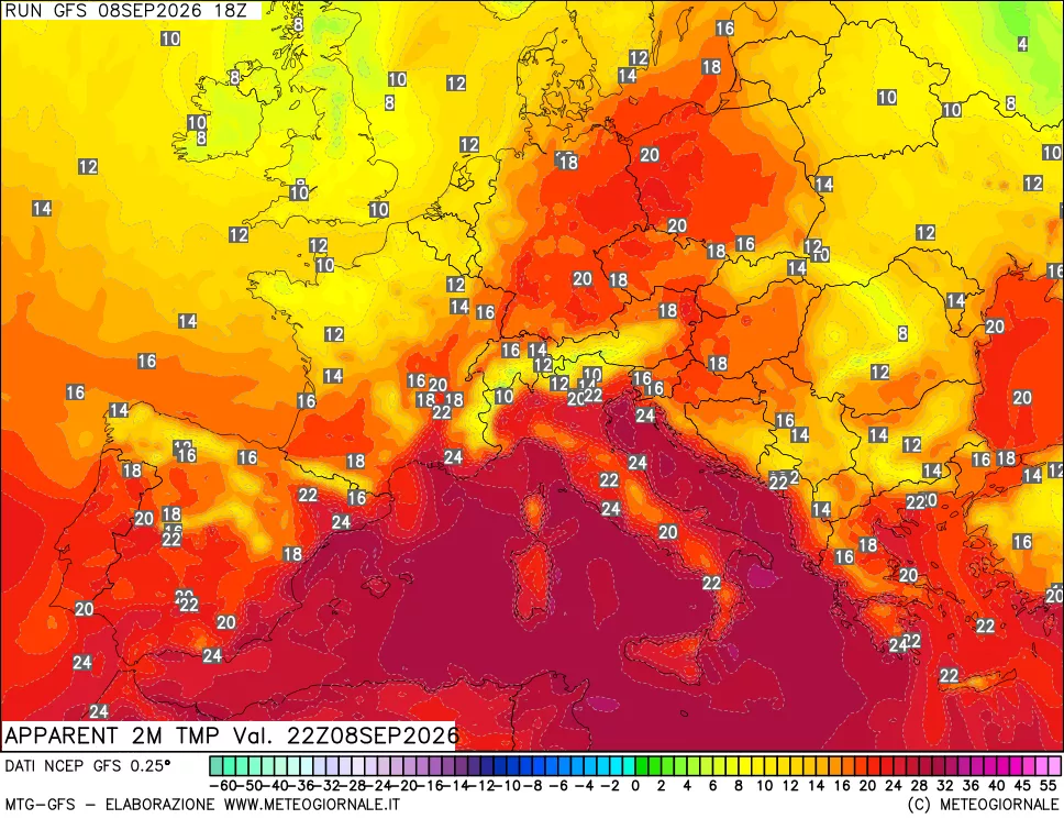 mappa Temp percepita