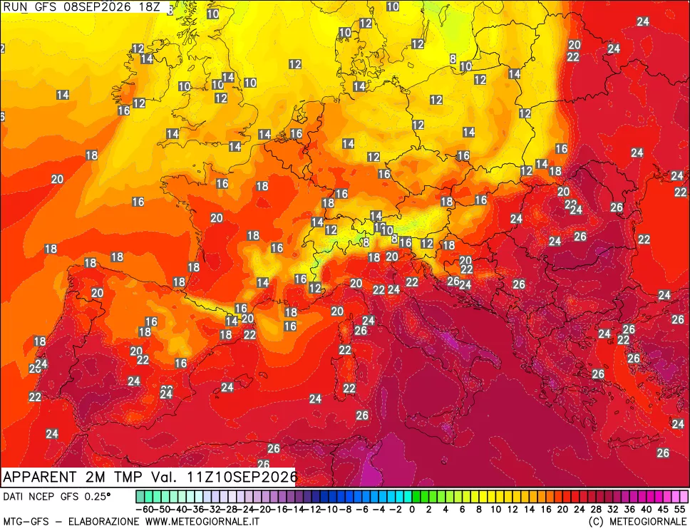 mappa Temp percepita