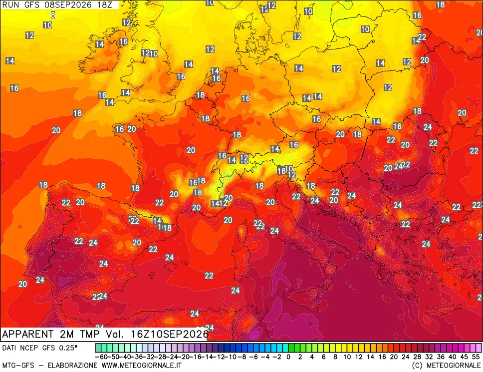 mappa Temp percepita
