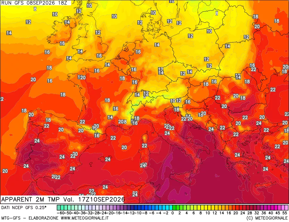 mappa Temp percepita