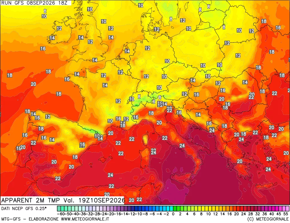 mappa Temp percepita