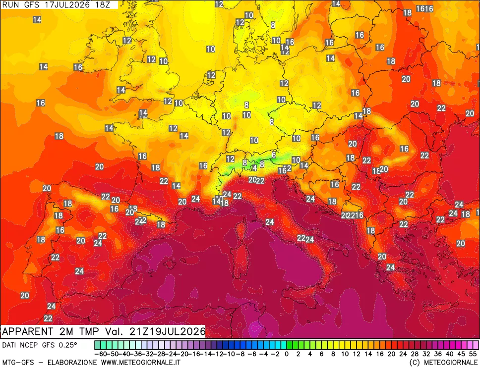 mappa Temp percepita