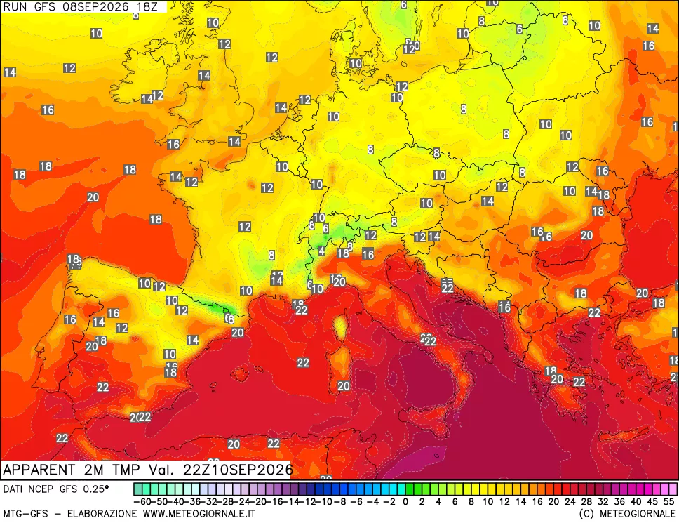 mappa Temp percepita