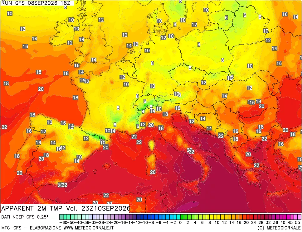 mappa Temp percepita