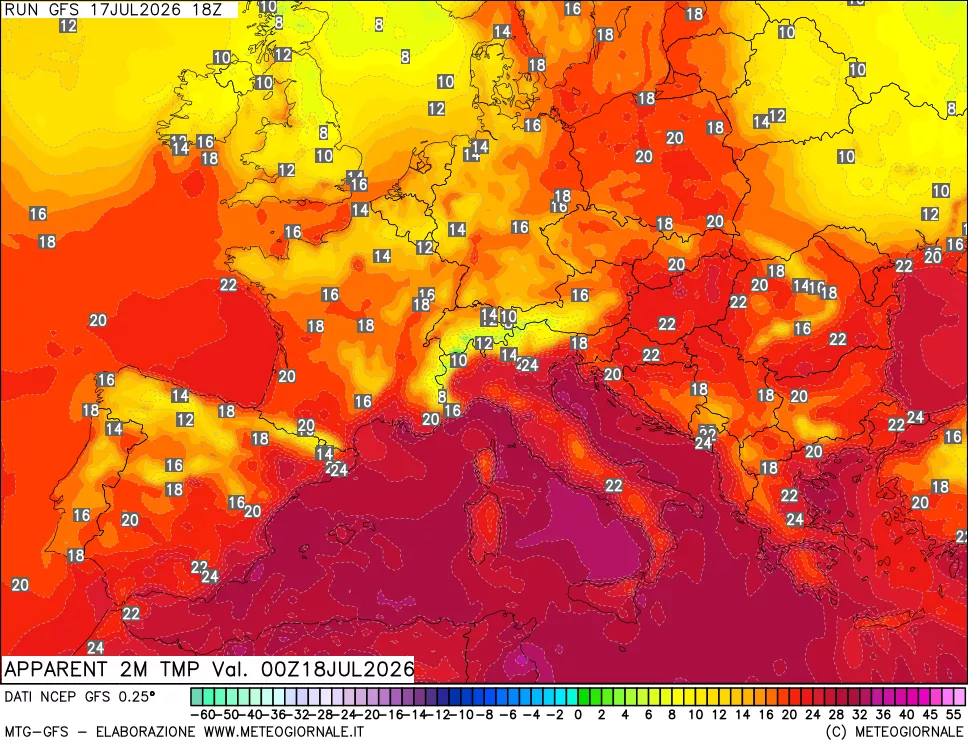 mappa Temp percepita