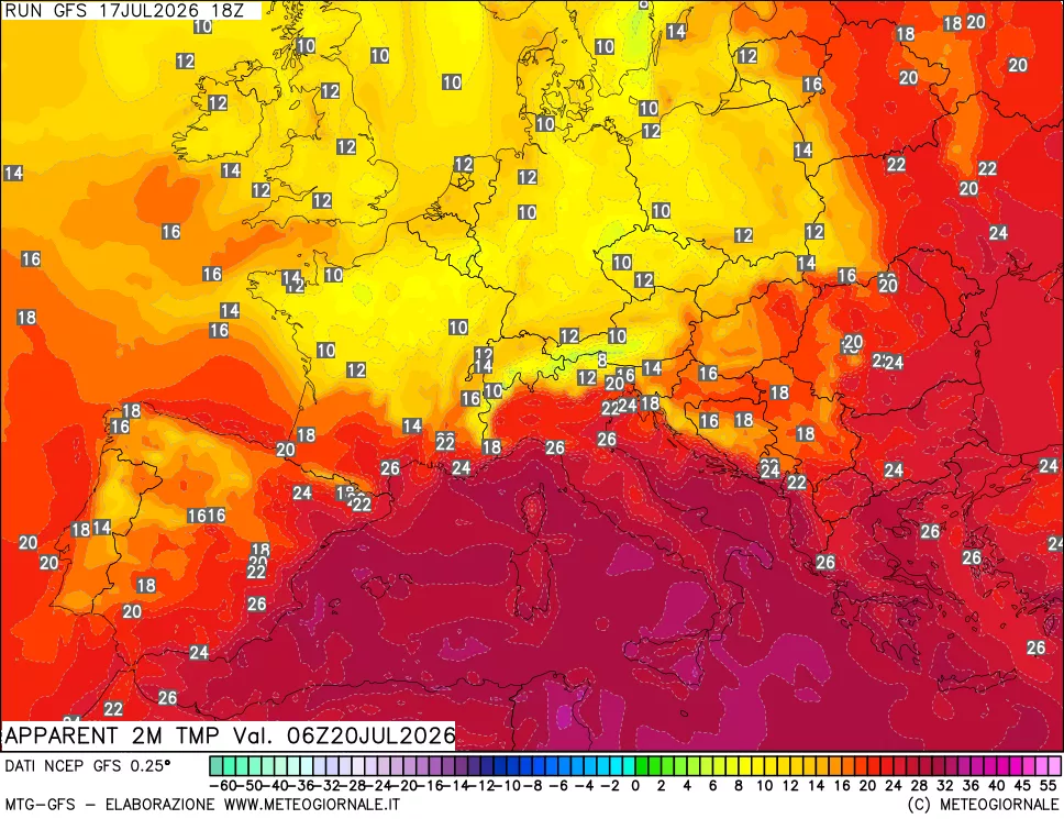 mappa Temp percepita