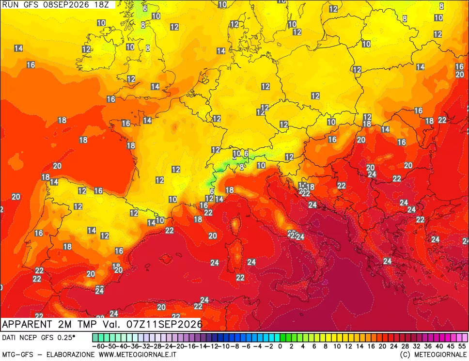 mappa Temp percepita