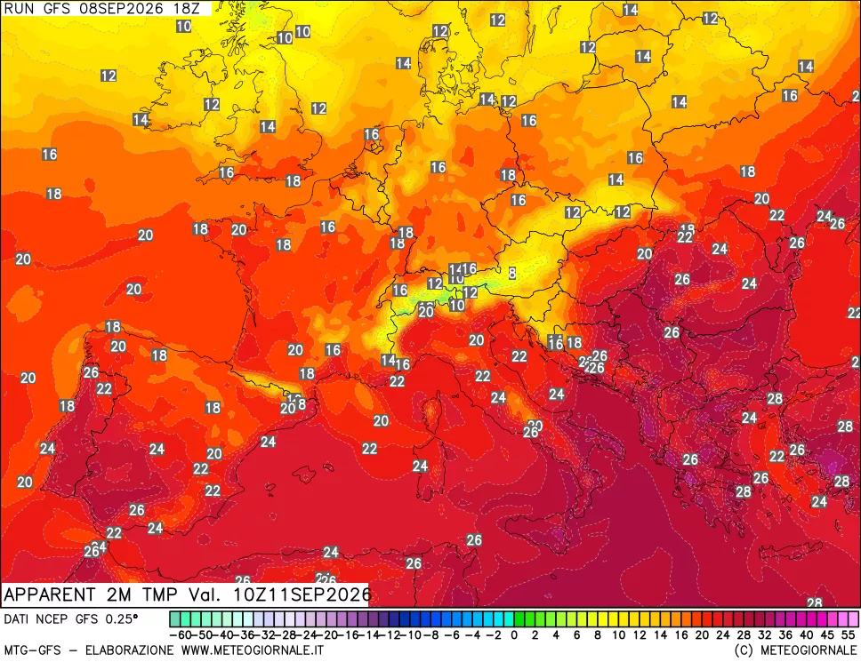 mappa Temp percepita