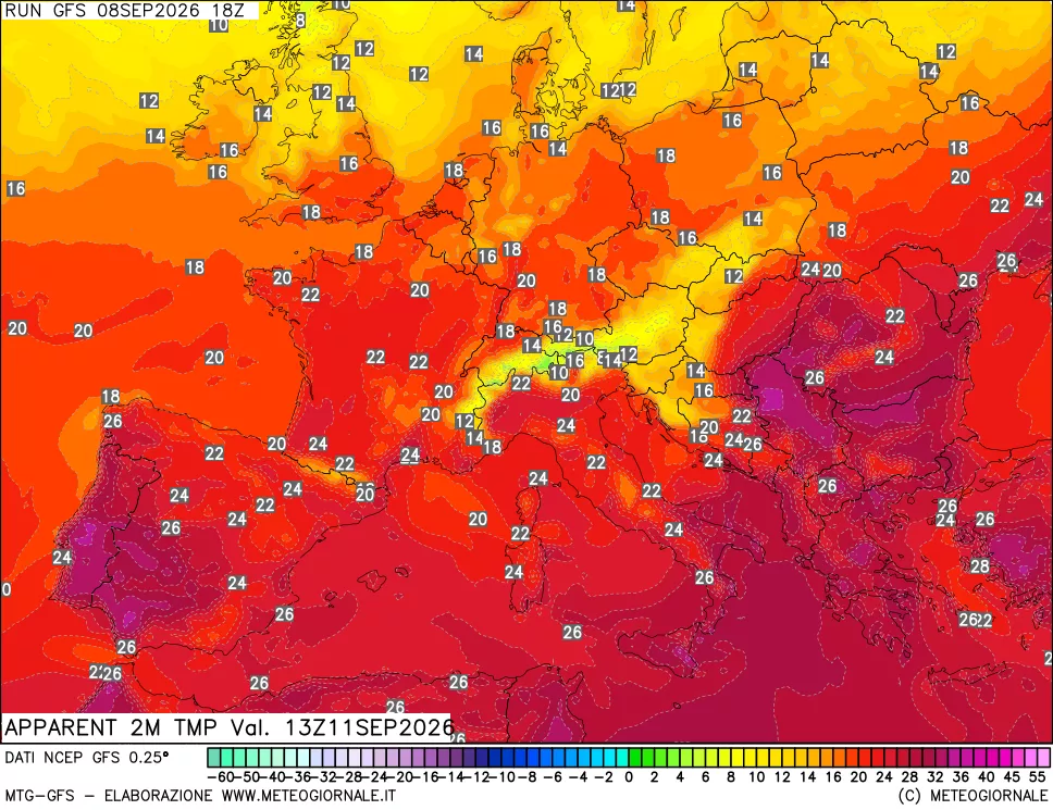 mappa Temp percepita