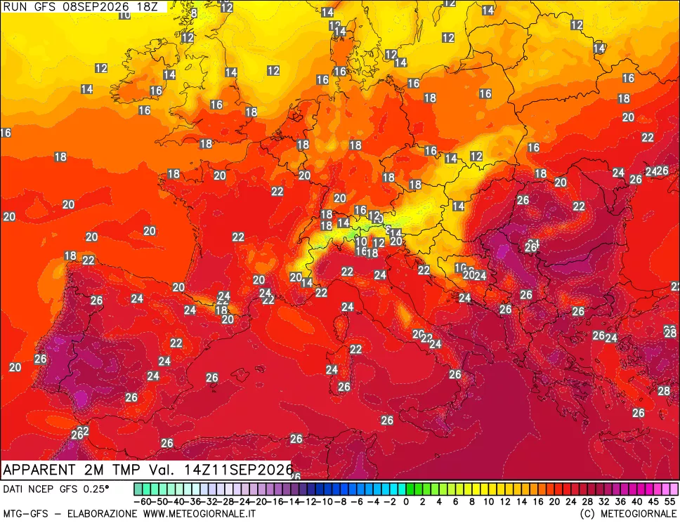 mappa Temp percepita