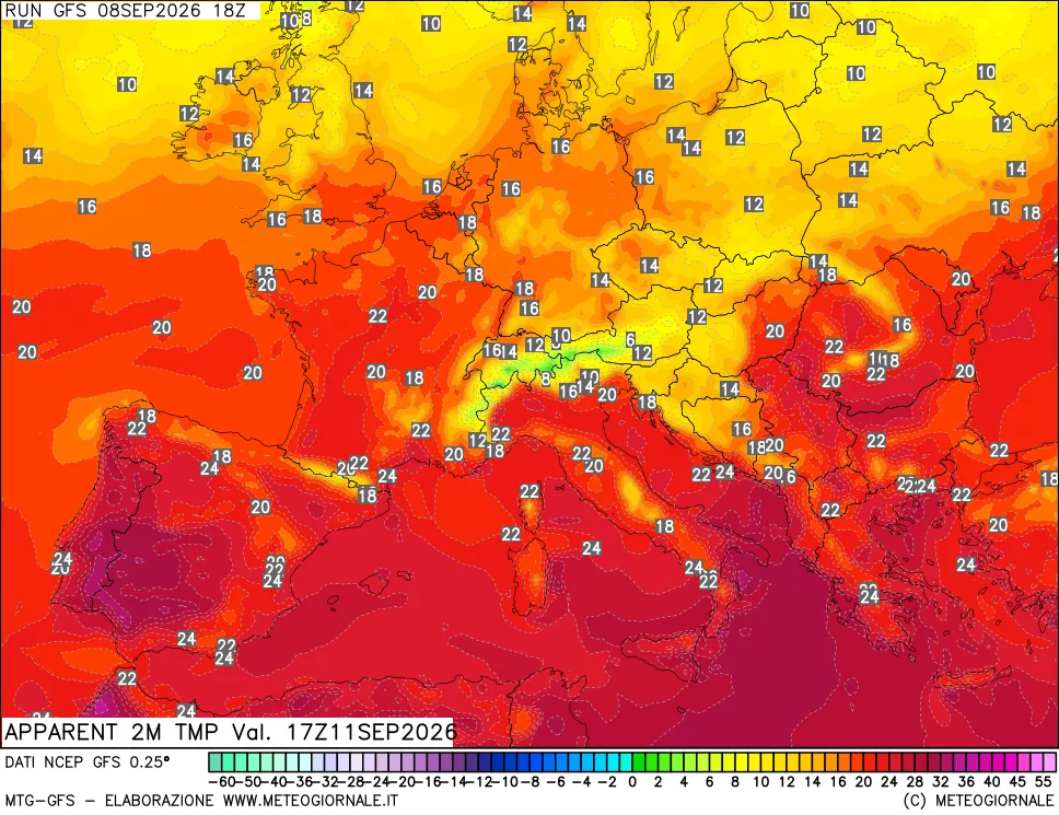 mappa Temp percepita