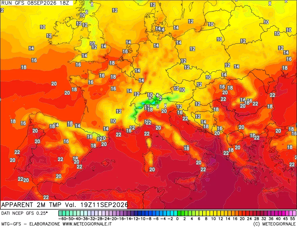 mappa Temp percepita