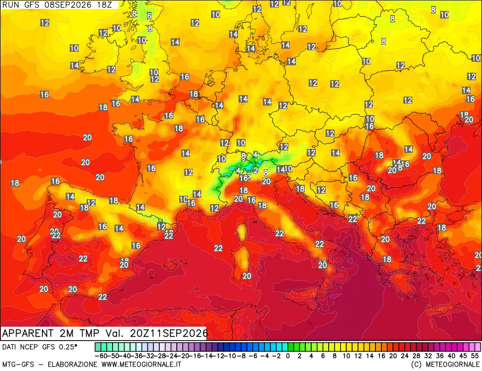 mappa Temp percepita