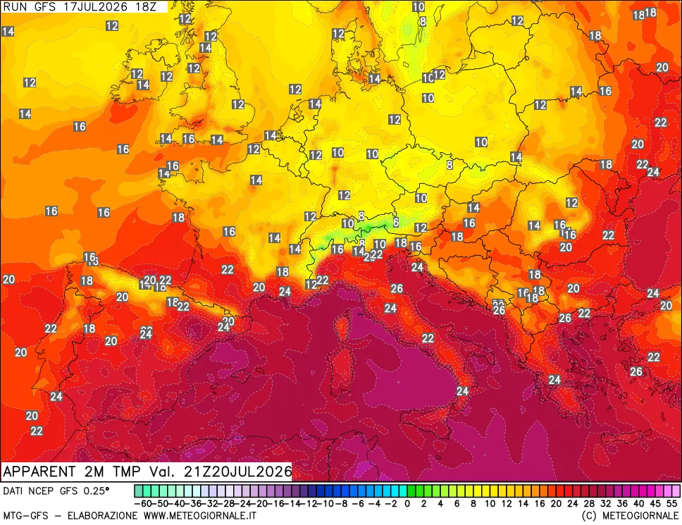 mappa Temp percepita