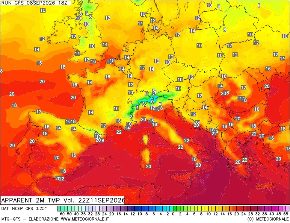 mappa Temp percepita