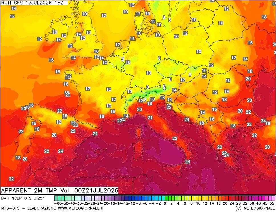 mappa Temp percepita