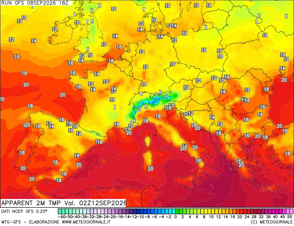 mappa Temp percepita