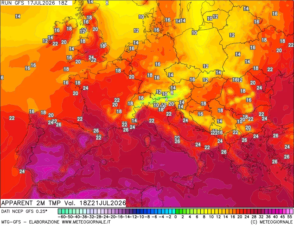 mappa Temp percepita