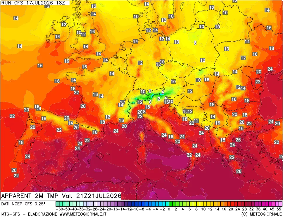 mappa Temp percepita