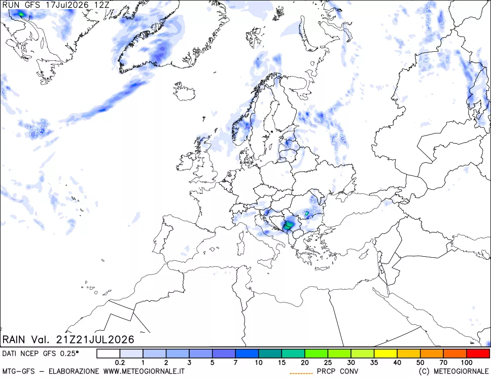 mappa Precipitazioni totali e convettive