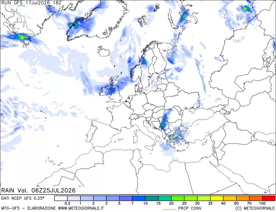 mappa Precipitazioni totali e convettive