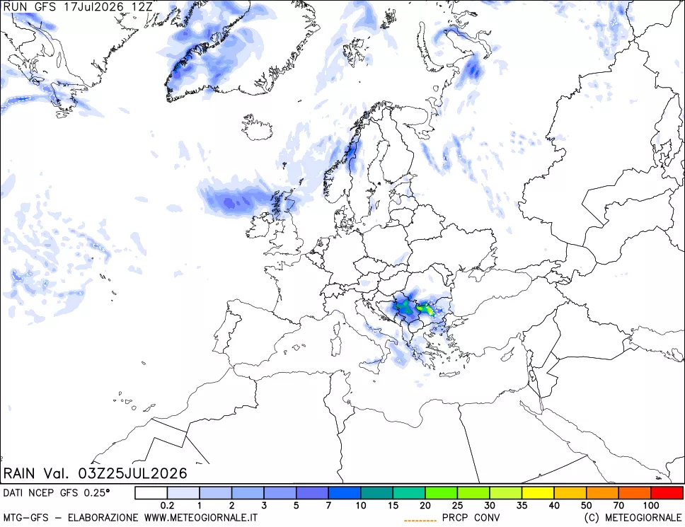 mappa Precipitazioni totali e convettive