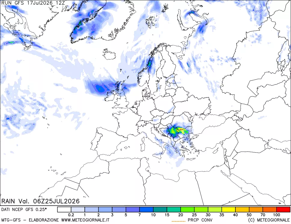 mappa Precipitazioni totali e convettive
