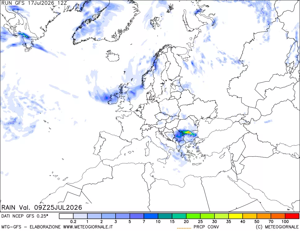 mappa Precipitazioni totali e convettive