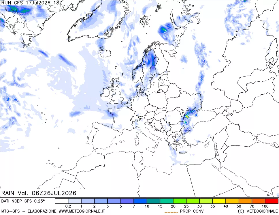 mappa Precipitazioni totali e convettive