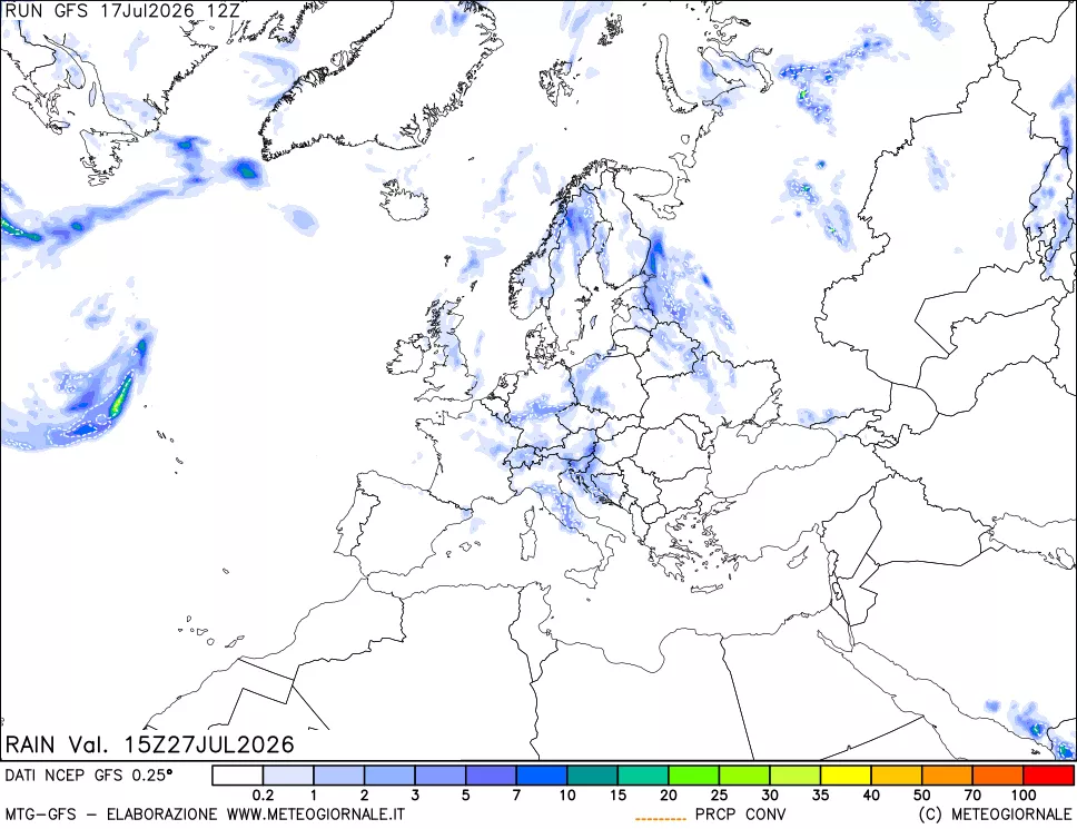 mappa Precipitazioni totali e convettive