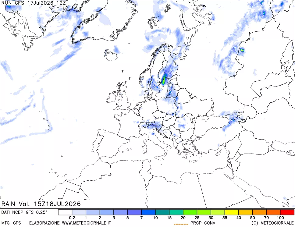 mappa Precipitazioni totali e convettive