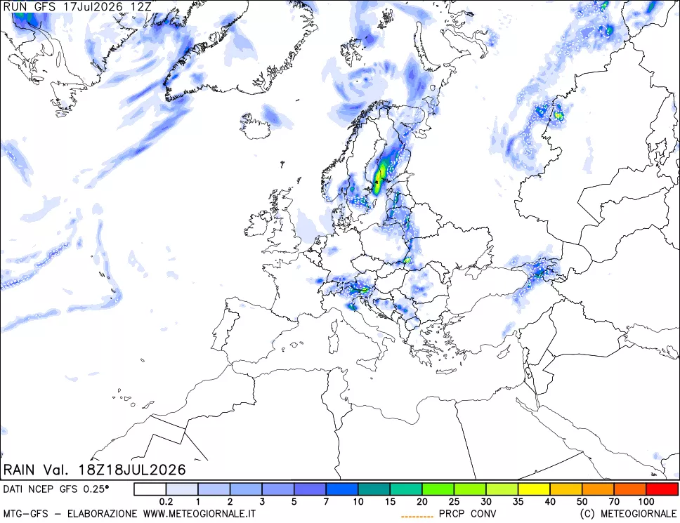 mappa Precipitazioni totali e convettive