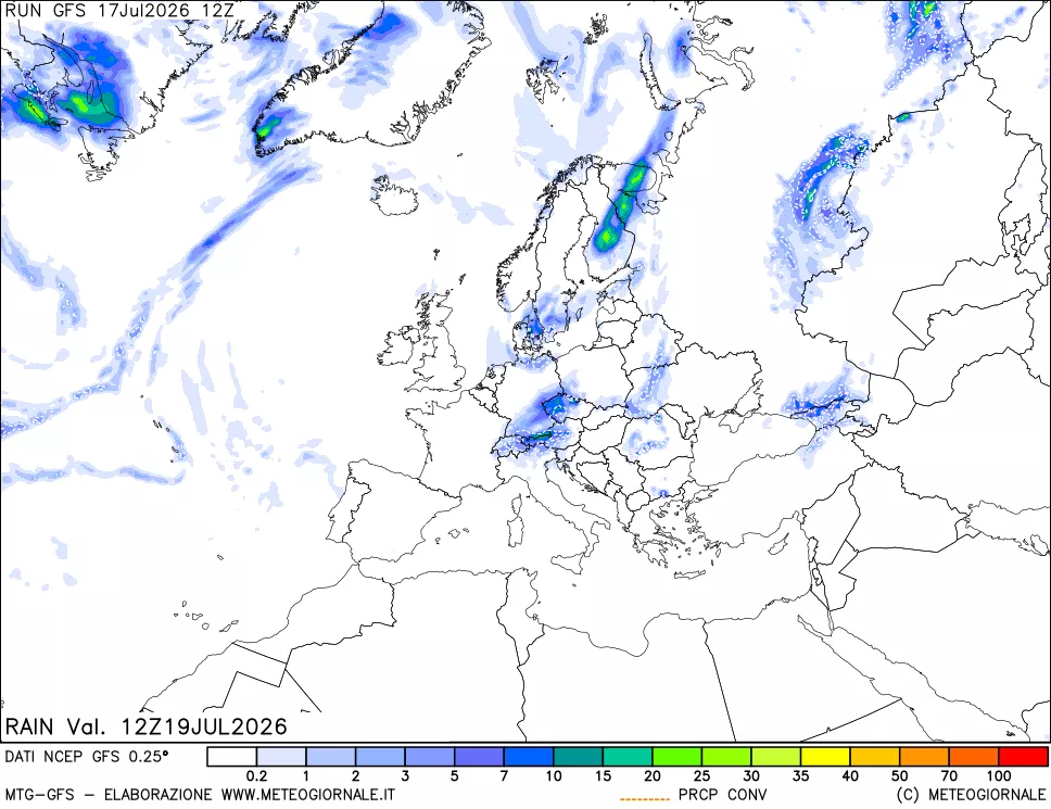 mappa Precipitazioni totali e convettive