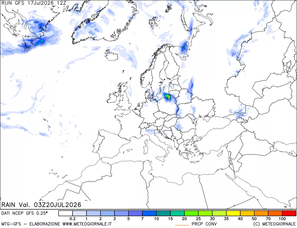 mappa Precipitazioni totali e convettive
