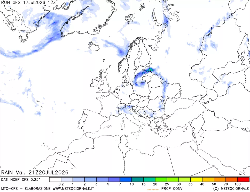 mappa Precipitazioni totali e convettive