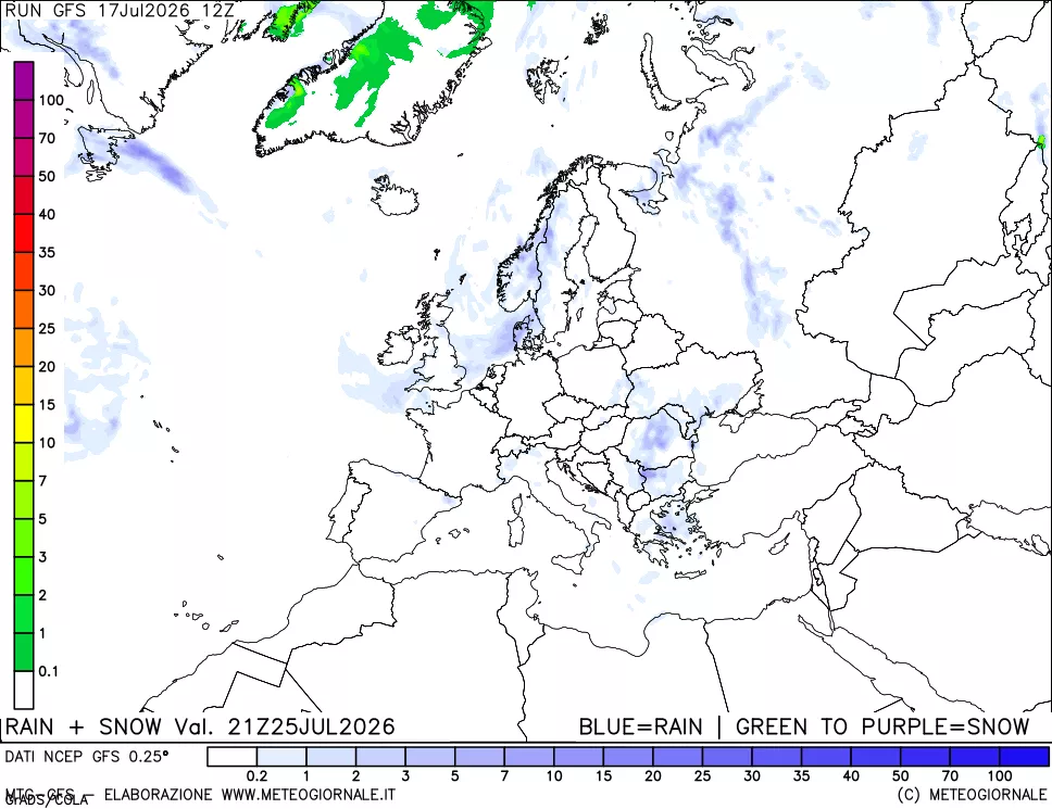 mappa Precipitazioni totali e nevose