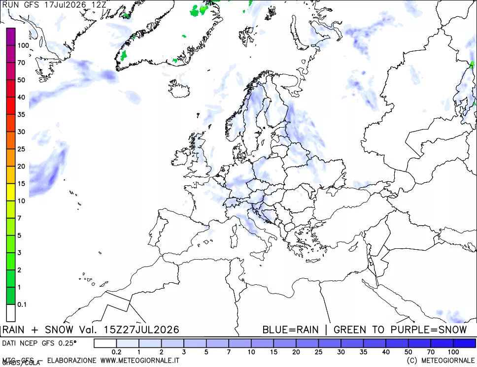 mappa Precipitazioni totali e nevose