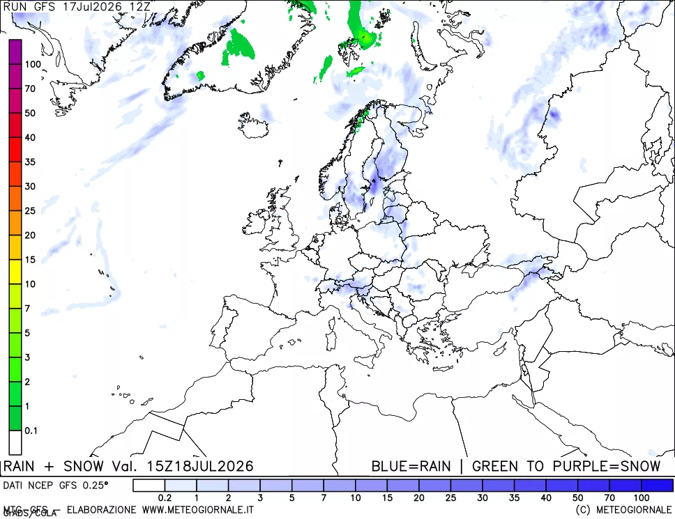 mappa Precipitazioni totali e nevose