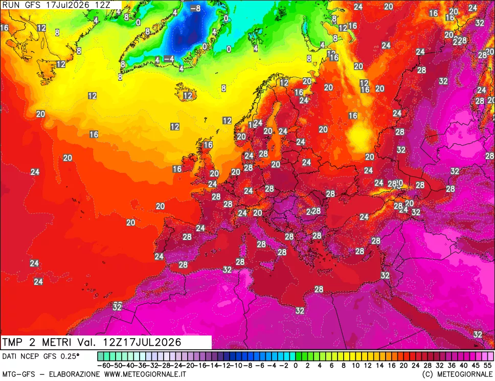 mappa Temp 2 metri