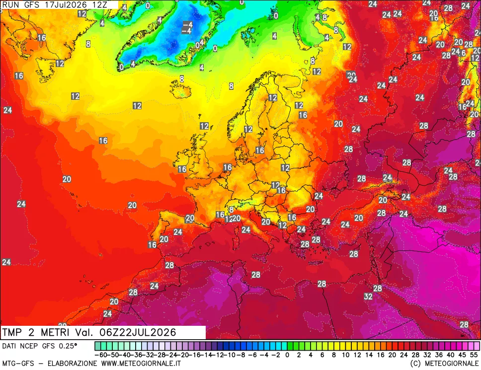 mappa Temp 2 metri