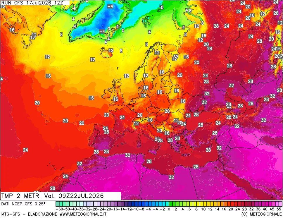 mappa Temp 2 metri