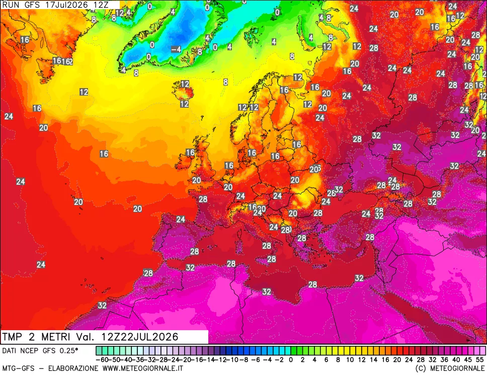 mappa Temp 2 metri