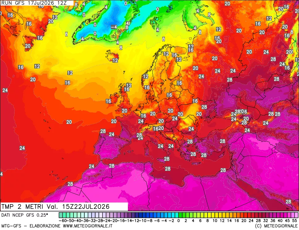 mappa Temp 2 metri