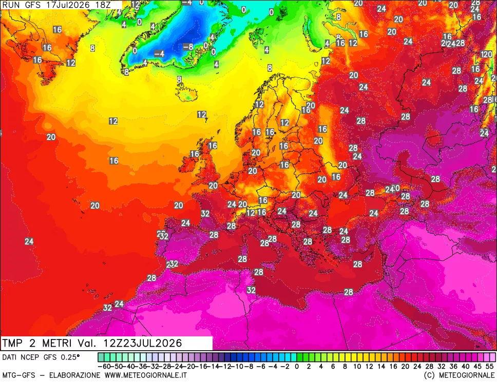 mappa Temp 2 metri