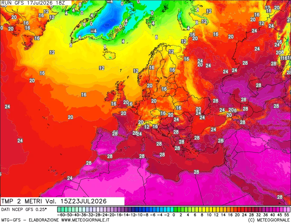 mappa Temp 2 metri