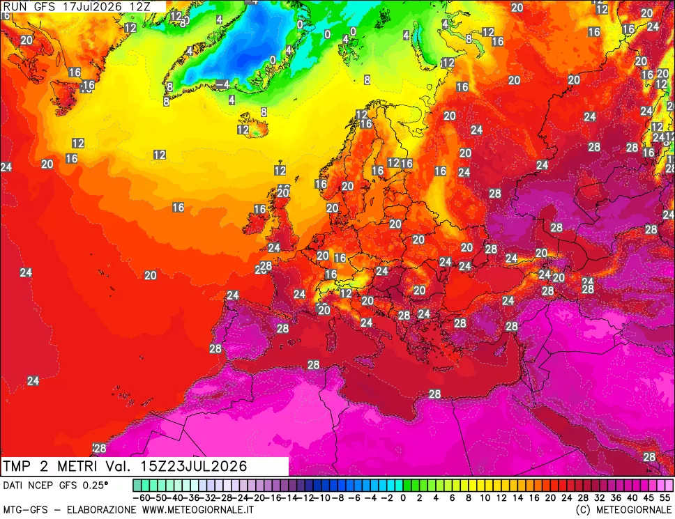 mappa Temp 2 metri