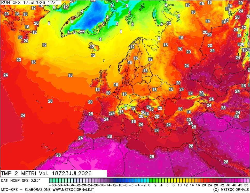 mappa Temp 2 metri